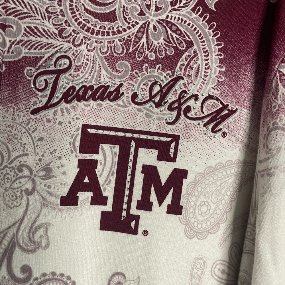 P. Michael Texas A&M Burgundy And White Women’s Hoodie Size 1X - Picture 2 of 4
